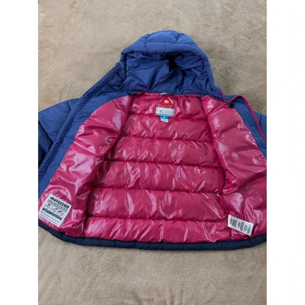 Columbia Omni-Heat Pike Lake Puffer Jacket‎ Youth Size S  Blue Pink Outgrown